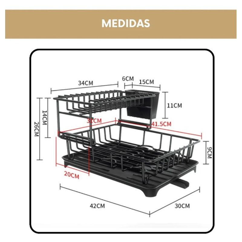 GENERICO - Platero Escurridor 3 Niveles Pequeño