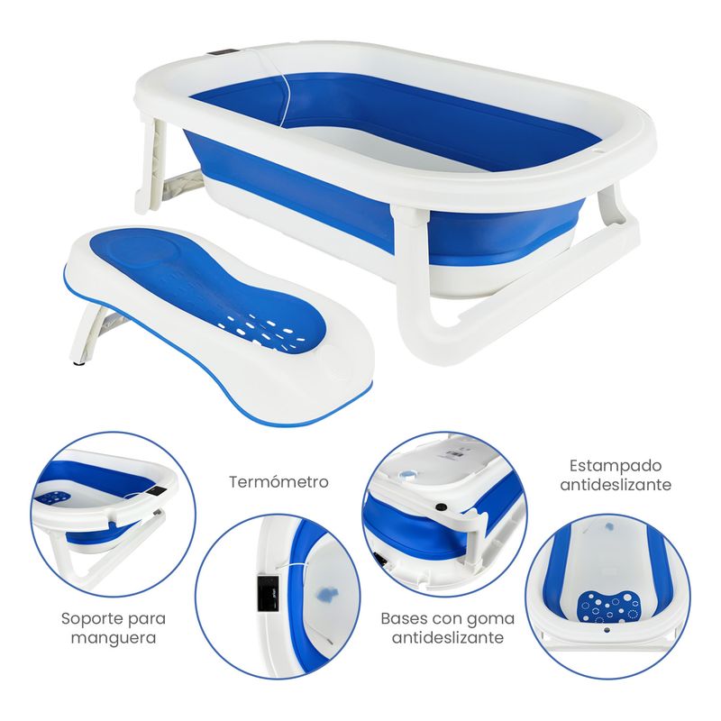 PRIORI - Bañera Bebe Plegable Splash Priori Azul