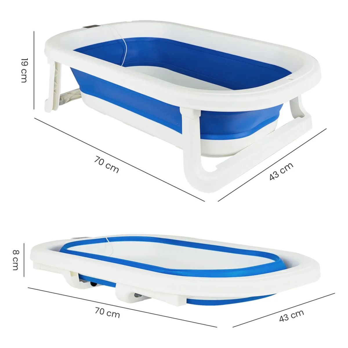 PRIORI - Bañera Bebe Plegable Splash Priori Azul