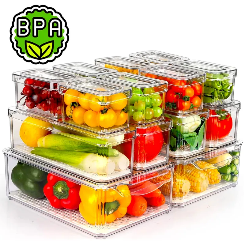 ONE PIXEL - Organizador De Nevera Contenedores Alimentos Almacenamiento 14 PCS