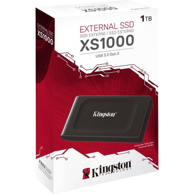 KINGSTON - Unidad Estado Solido 1tb Externo Kingston Xs1000 Usb 3.2 Color Negro