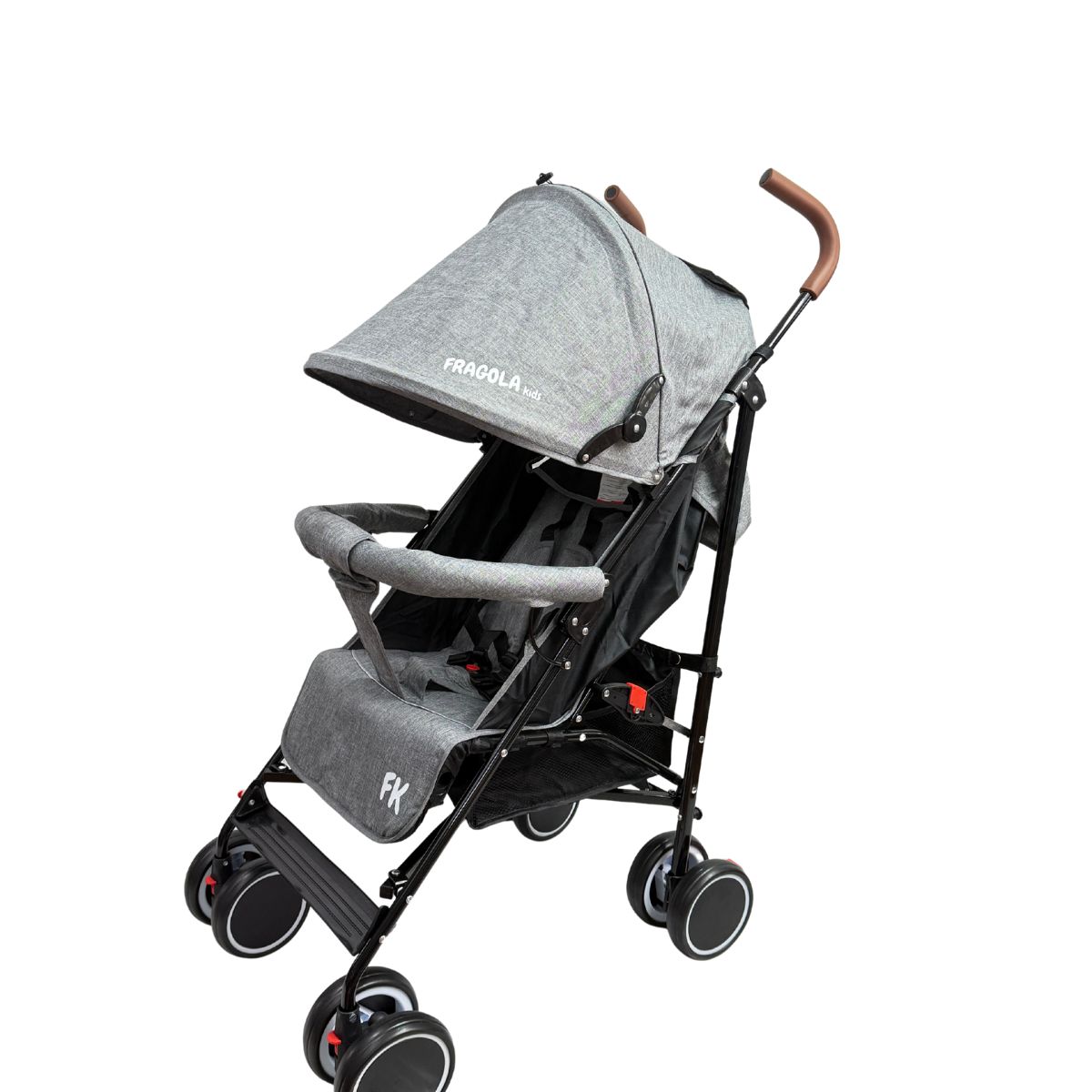 FRAGOLA KIDS - Coche Paseador Bebe Tipo Sombrilla Reclinable Premium Gris