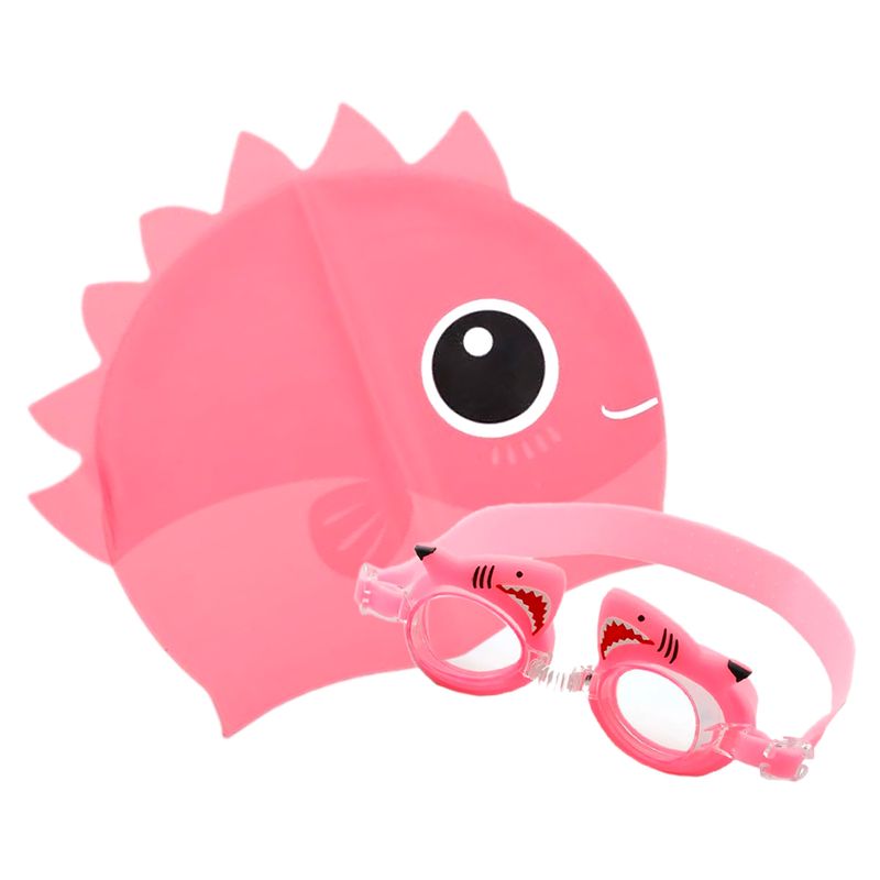 GENERICO - Set Gorro Silicona Niños + Gafas Natación Animales Piscina