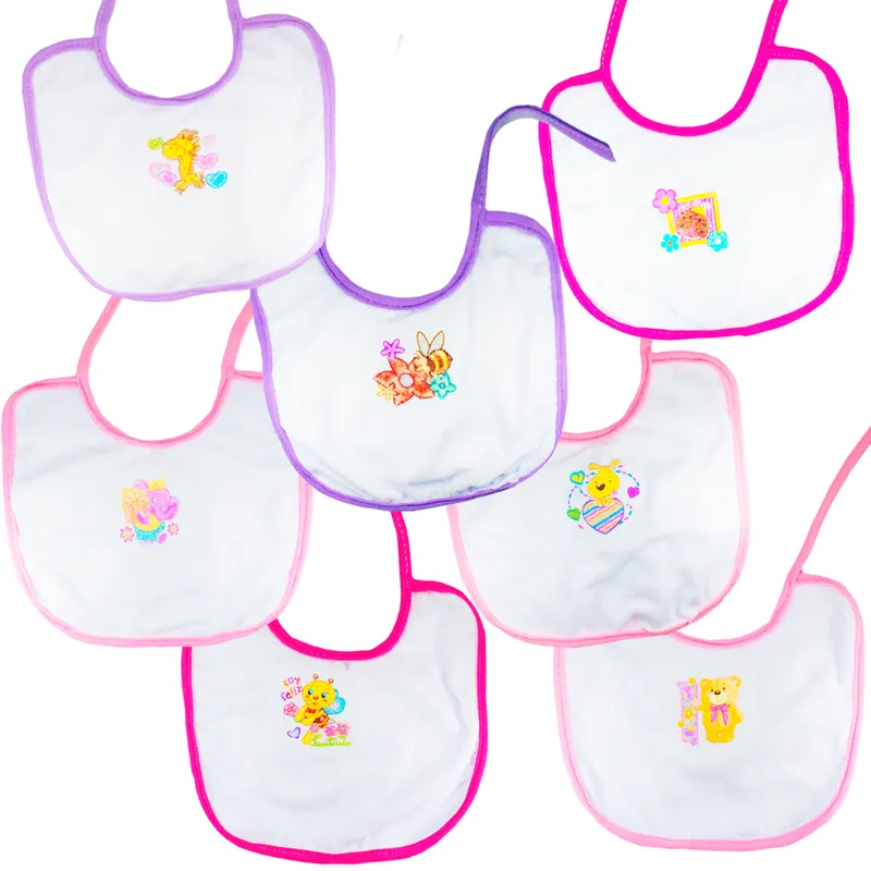 BABY KDS - Semanario baberos x7 para bebe niña - glotoncitos multicolor