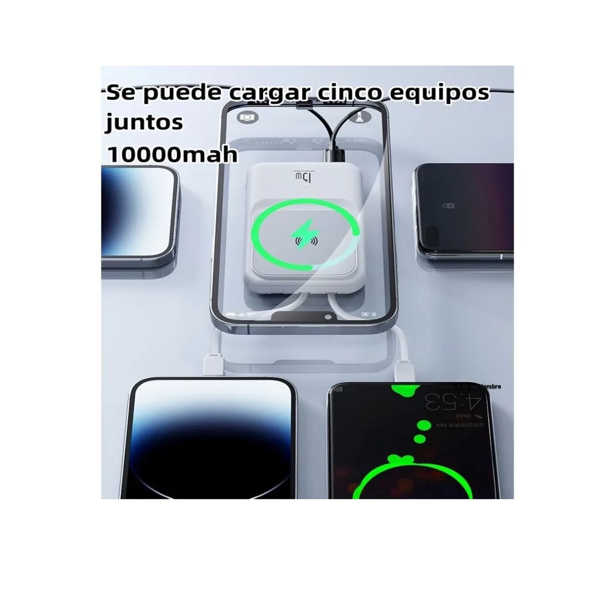 GENERICO - POWER BANK W010 CARGA RAPIDA INALAMBRICO 10.000 MAH