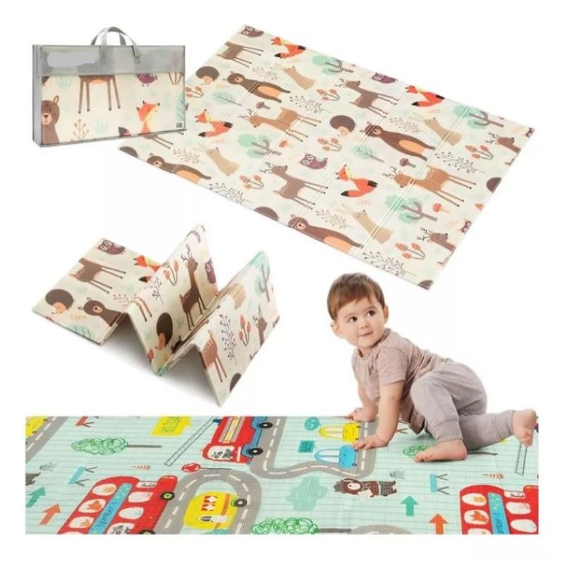 GENERICO - Tapete Plegable Bebe 200x180x1 Cm Proteccion Juego Gateo CX3