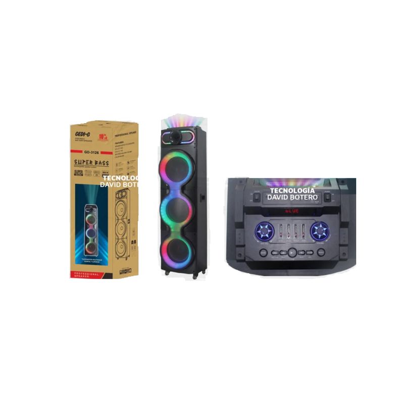 GENERICO - Parlante cabina Bluetooth Portatil 10* 3 pulgadas GD-3126