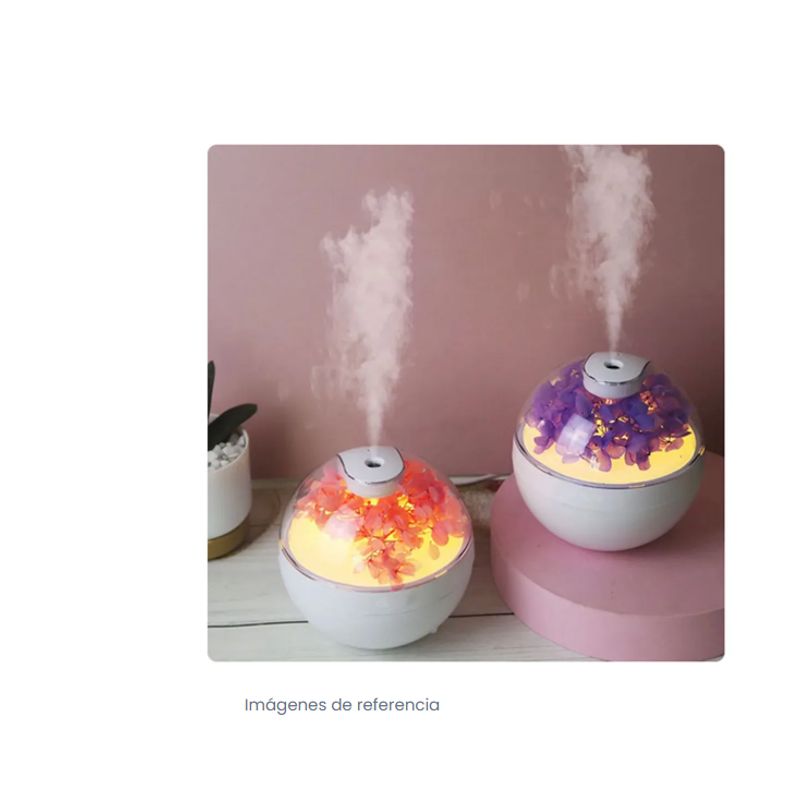 GENERICO - Mini Humidificador 130 Ml Difusor Aroma Flores Rosadas