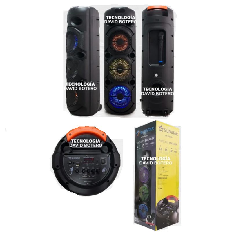 GENERICO - Parlante cabina Bluetooth Portatil 8* 3 pulgadas ST-3828