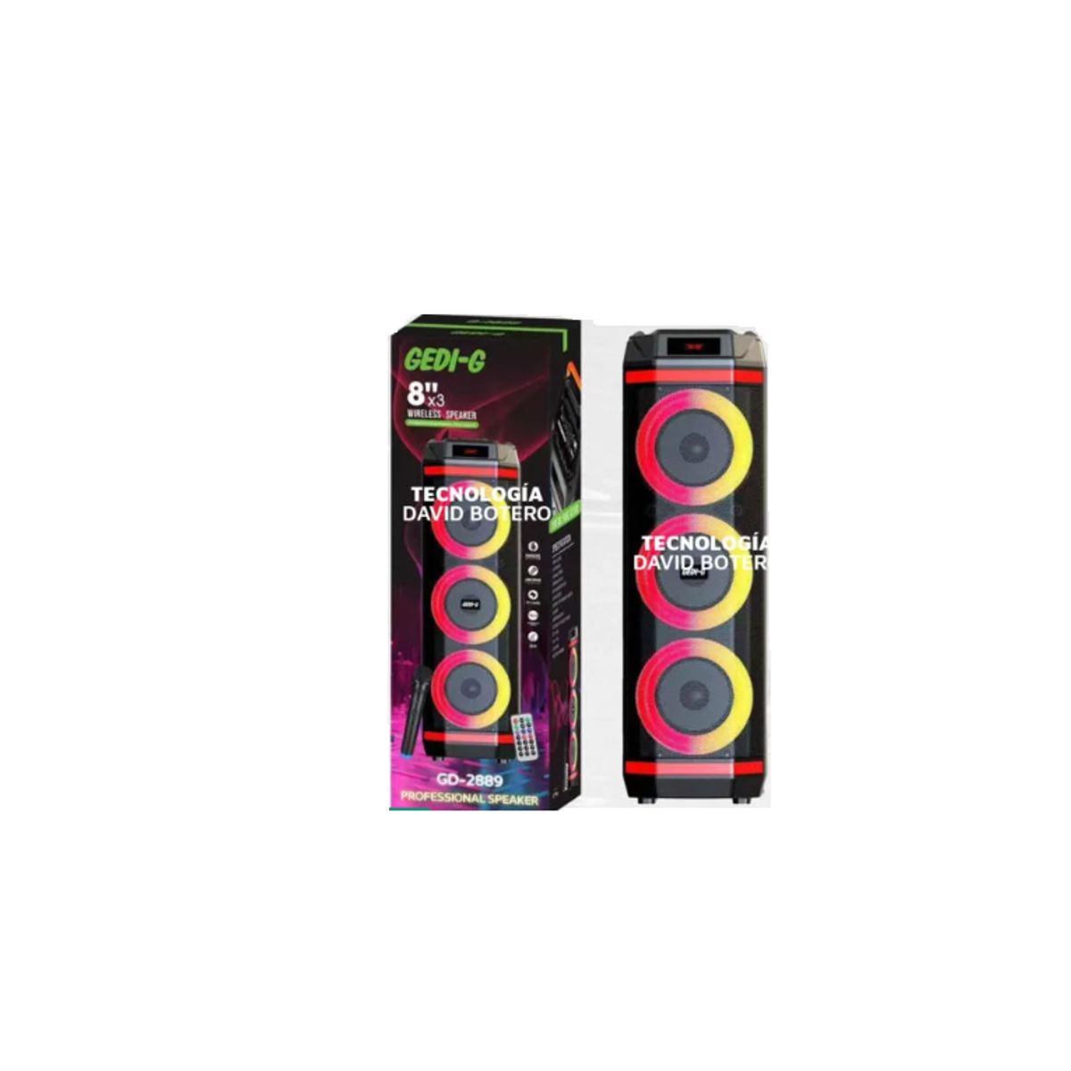 GENERICO - Parlante cabina Bluetooth Portatil 83 pulgadas GD-2889