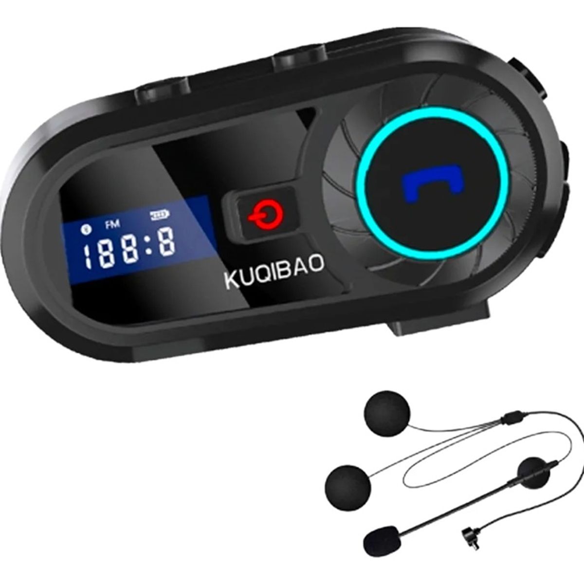 GENERICO - Intercomunicador Inalámbrico Bluetooth Kuqibao para Casco con Micrófono HD Y Radio Fm Qcarachitos