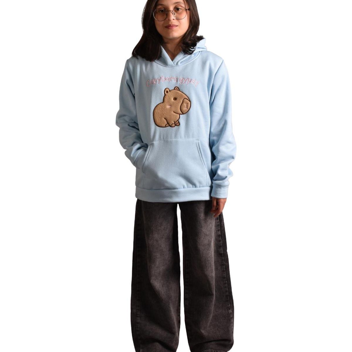 BIGBOYS - Buzo Hoodie Capybara Azul Niña