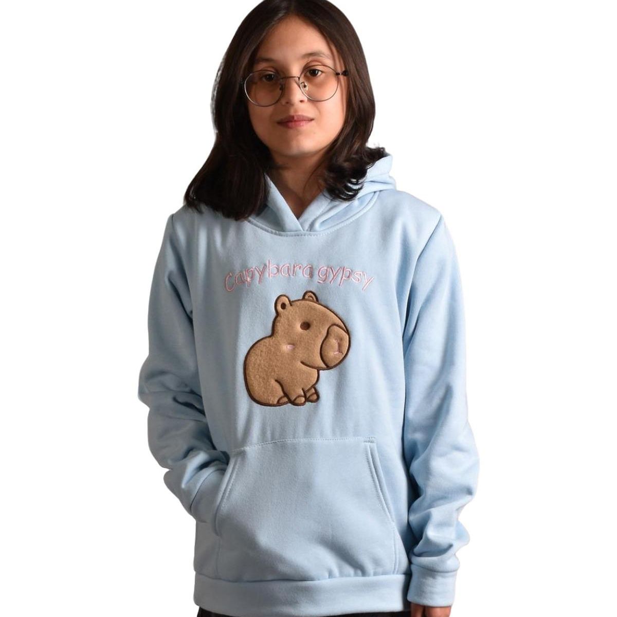 BIGBOYS - Buzo Hoodie Capybara Azul Niña