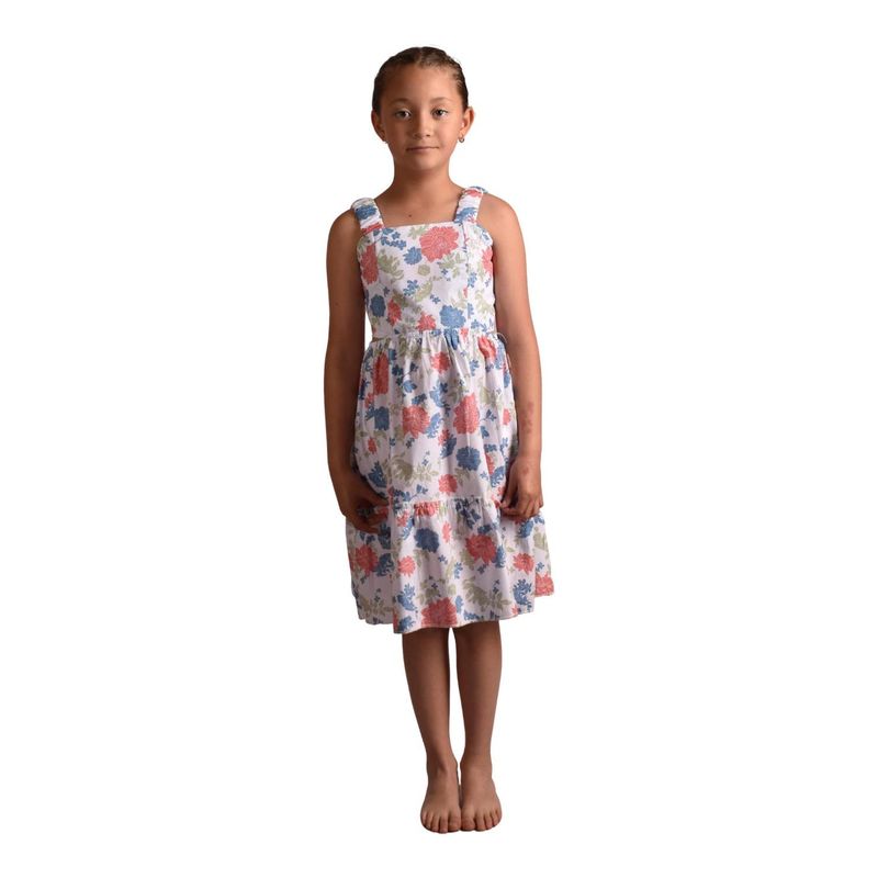 BIGBOYS - Vestido Corto Flores Salmon Niña