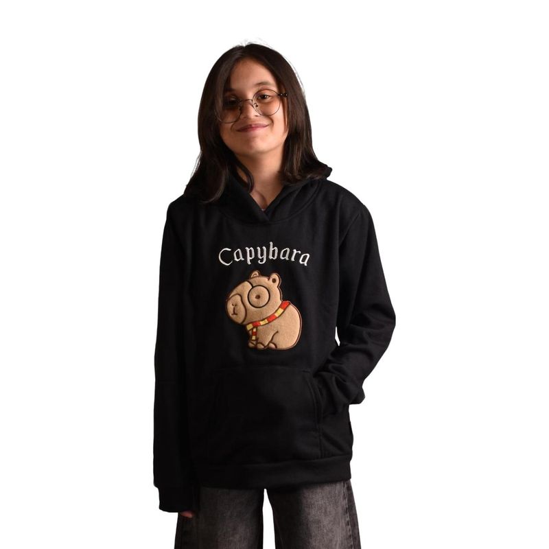 BIGBOYS - Buzo Hoodie Capybara Negro Niña
