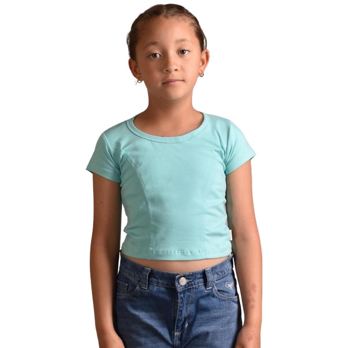 BIGBOYS - Camiseta Slim Cortes Verde Menta Niña