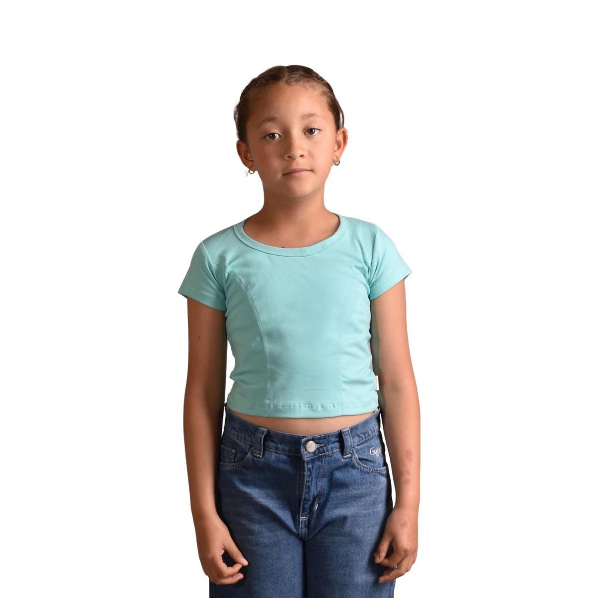 BIGBOYS - Camiseta Slim Cortes Verde Menta Niña