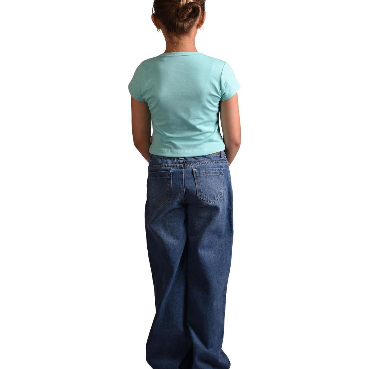 BIGBOYS - Camiseta Slim Cortes Verde Menta Niña