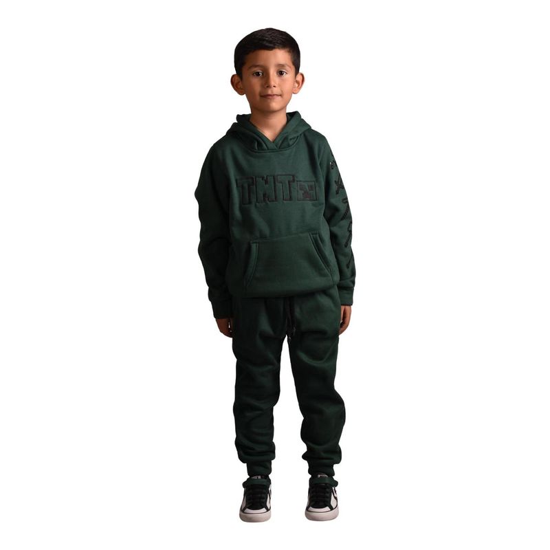 BIGBOYS - Conjunto Sudadera Minecraft Verde Niño