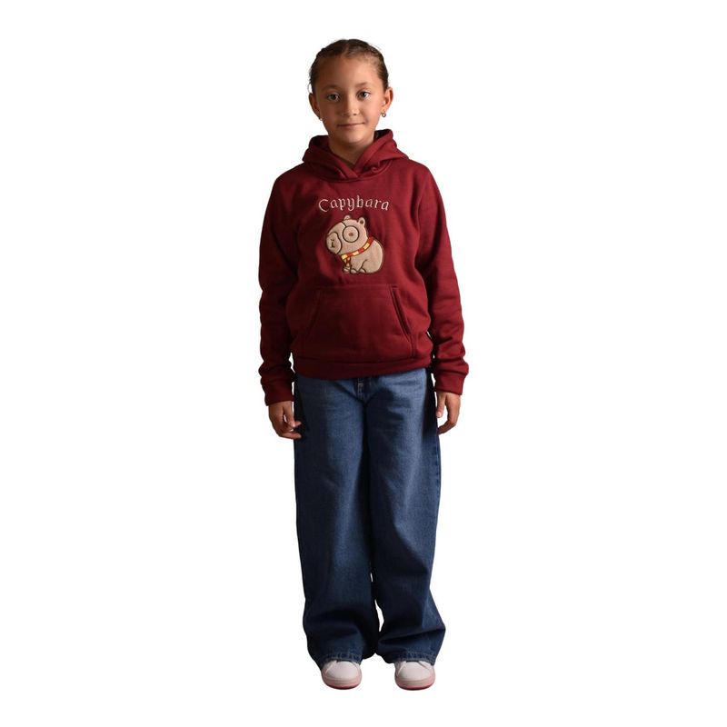 BIGBOYS - Buzo Hoodie Capybara Vinotinto Niña