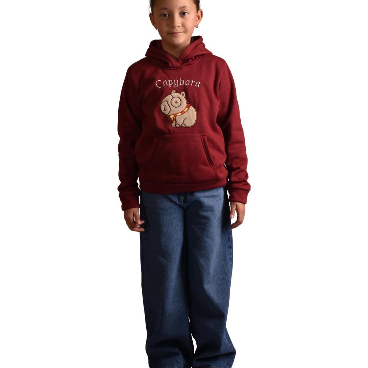 BIGBOYS - Buzo Hoodie Capybara Vinotinto Niña