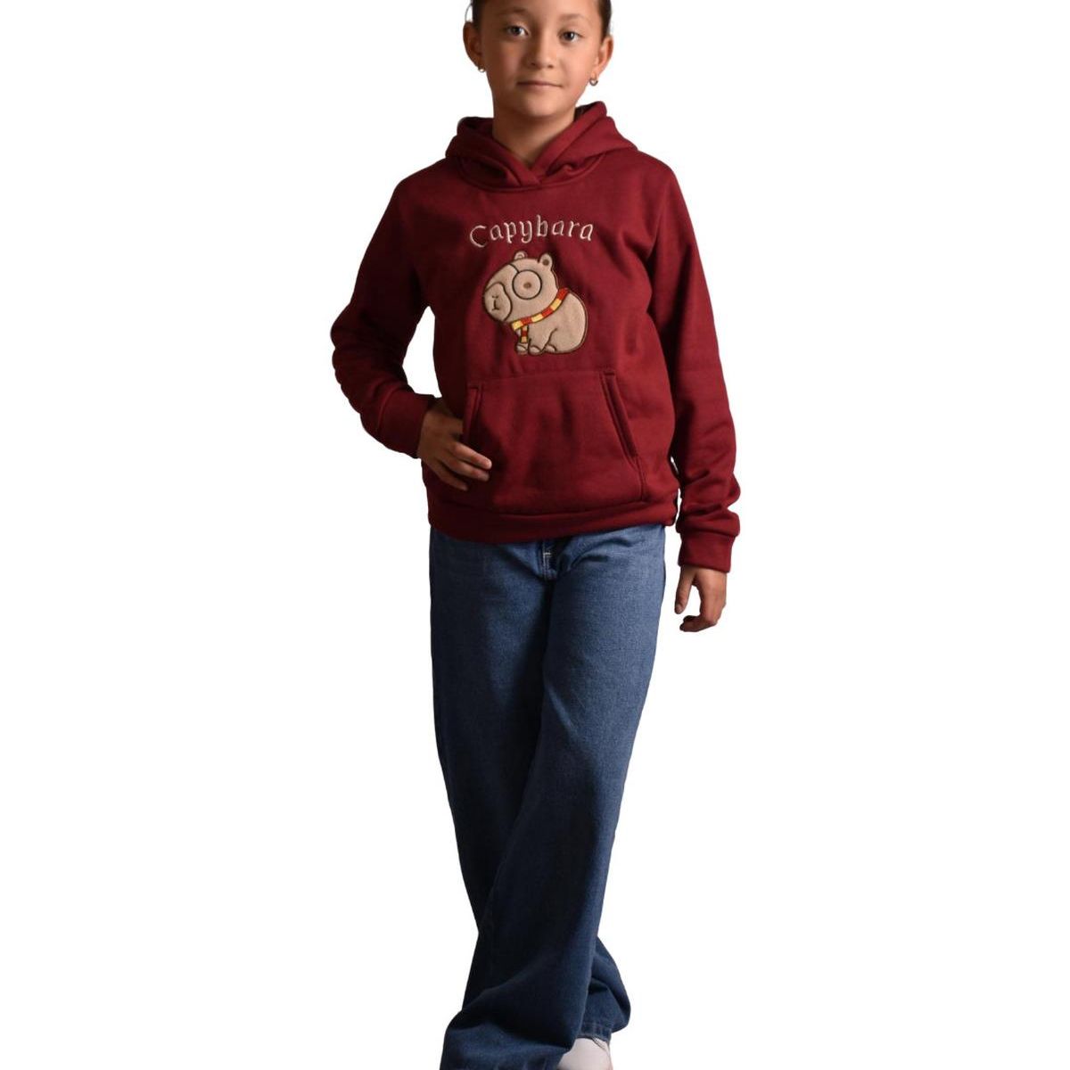 BIGBOYS - Buzo Hoodie Capybara Vinotinto Niña