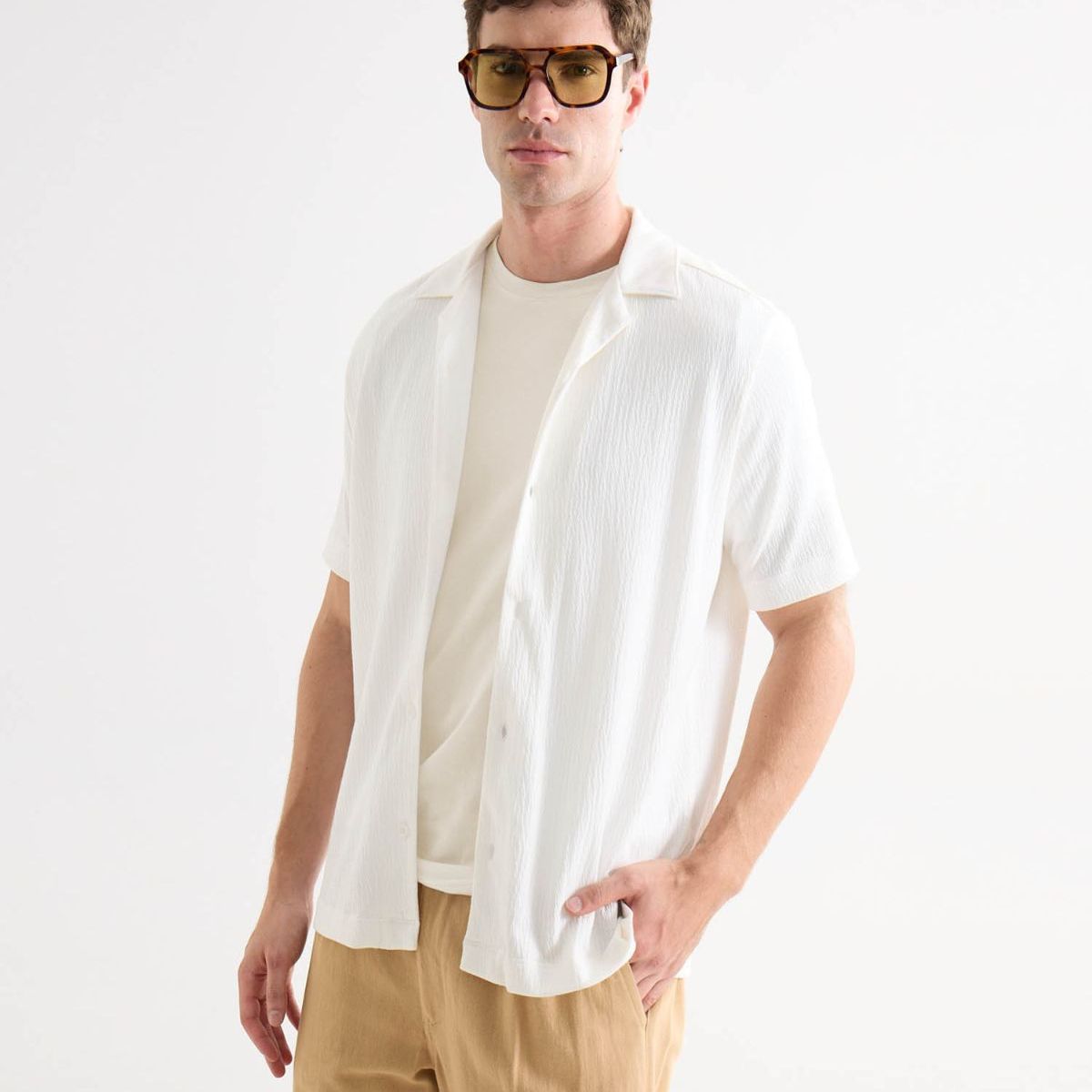 SEVEN SEVEN - Camisa De Hombre  Color Crudo Marca Seven Seven #45012193