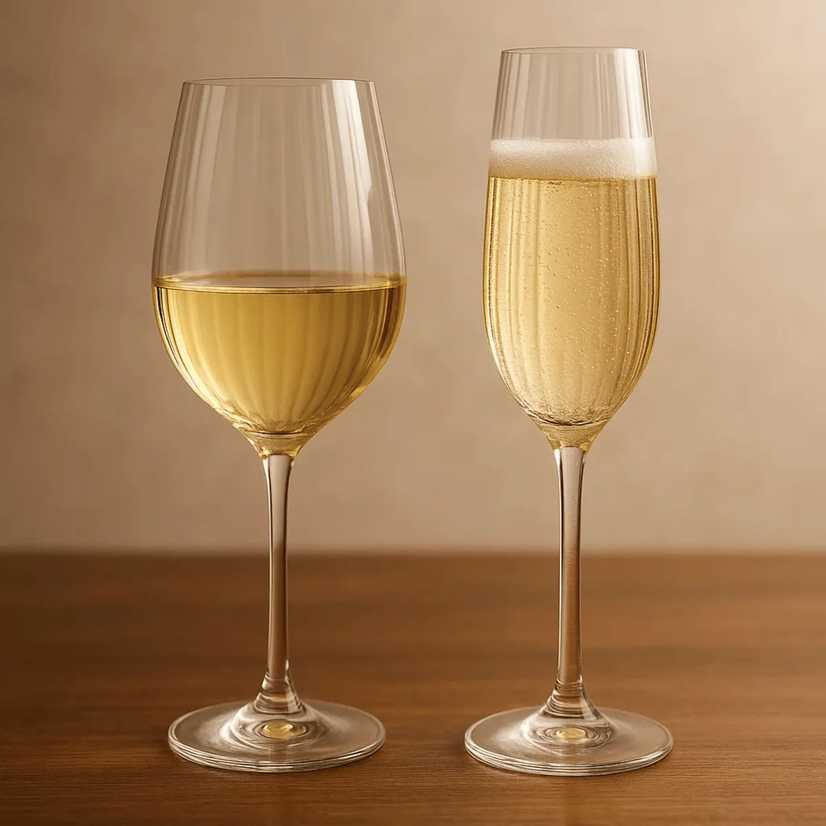 LIBBEY - Set x8 Copas Plissé Vino Blanco 380 ml y Champagne 210 ml