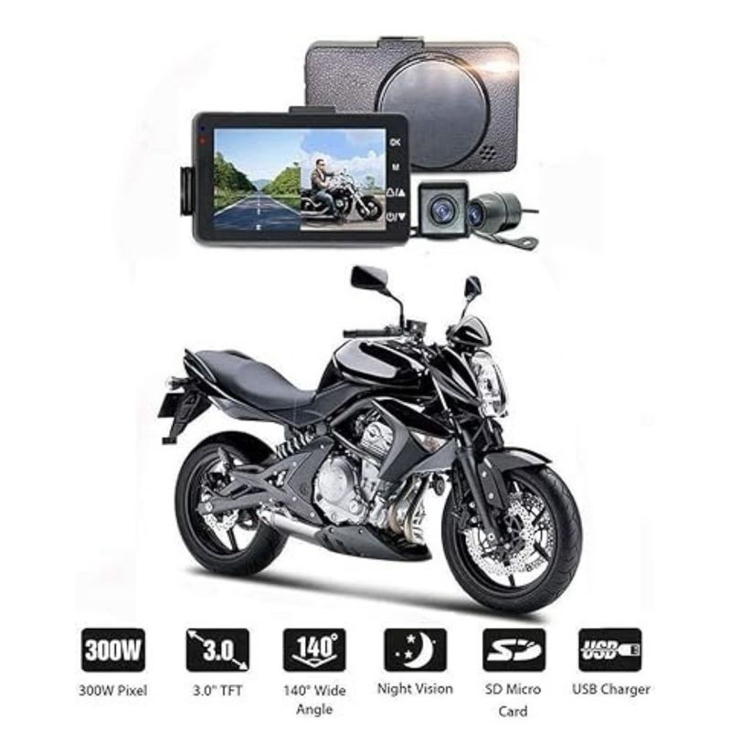 GENERICO - Camara DVRV Moto Delantera y Trasera Impermeable HD 1080p