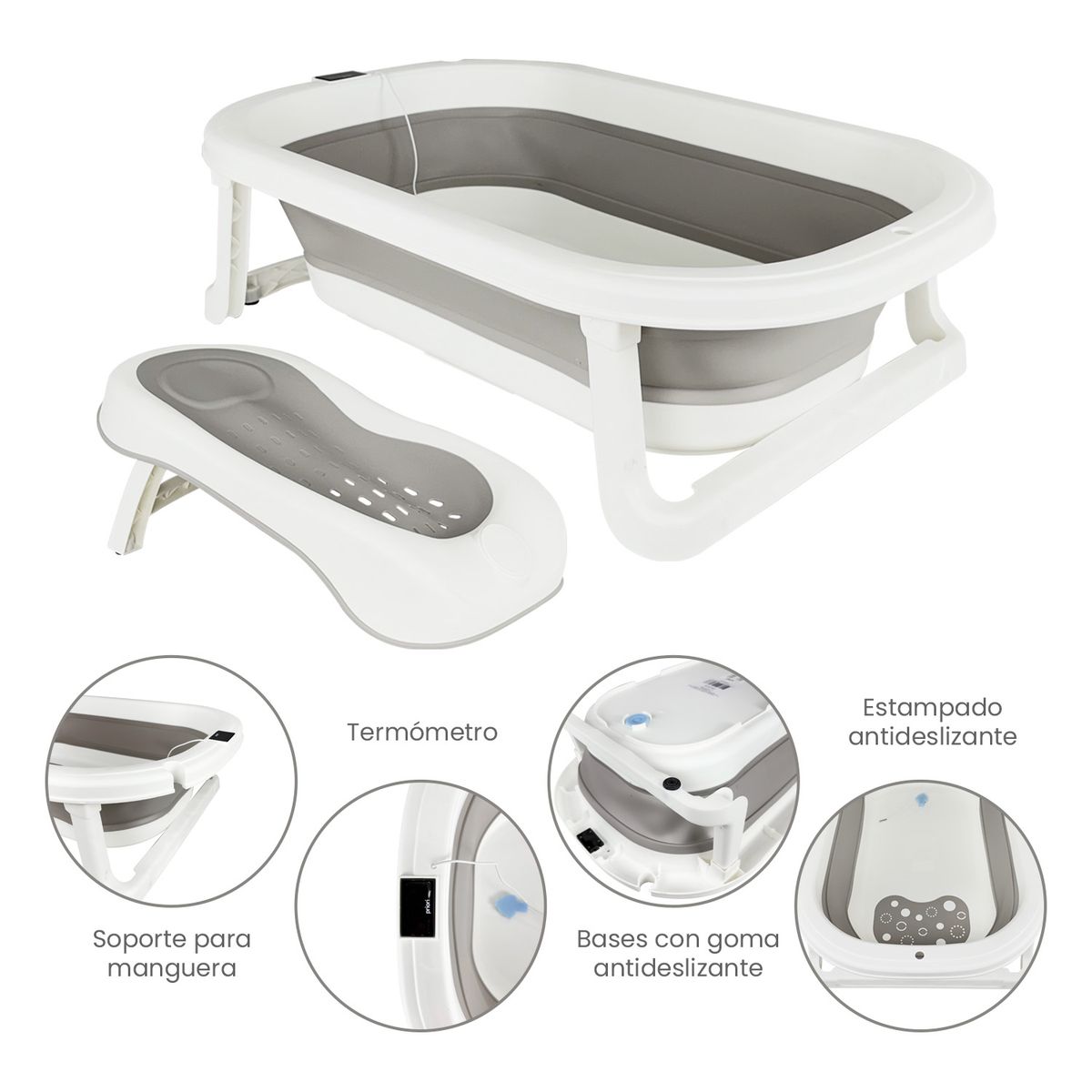 PRIORI - Bañera Bebe Plegable Splash Priori Gris