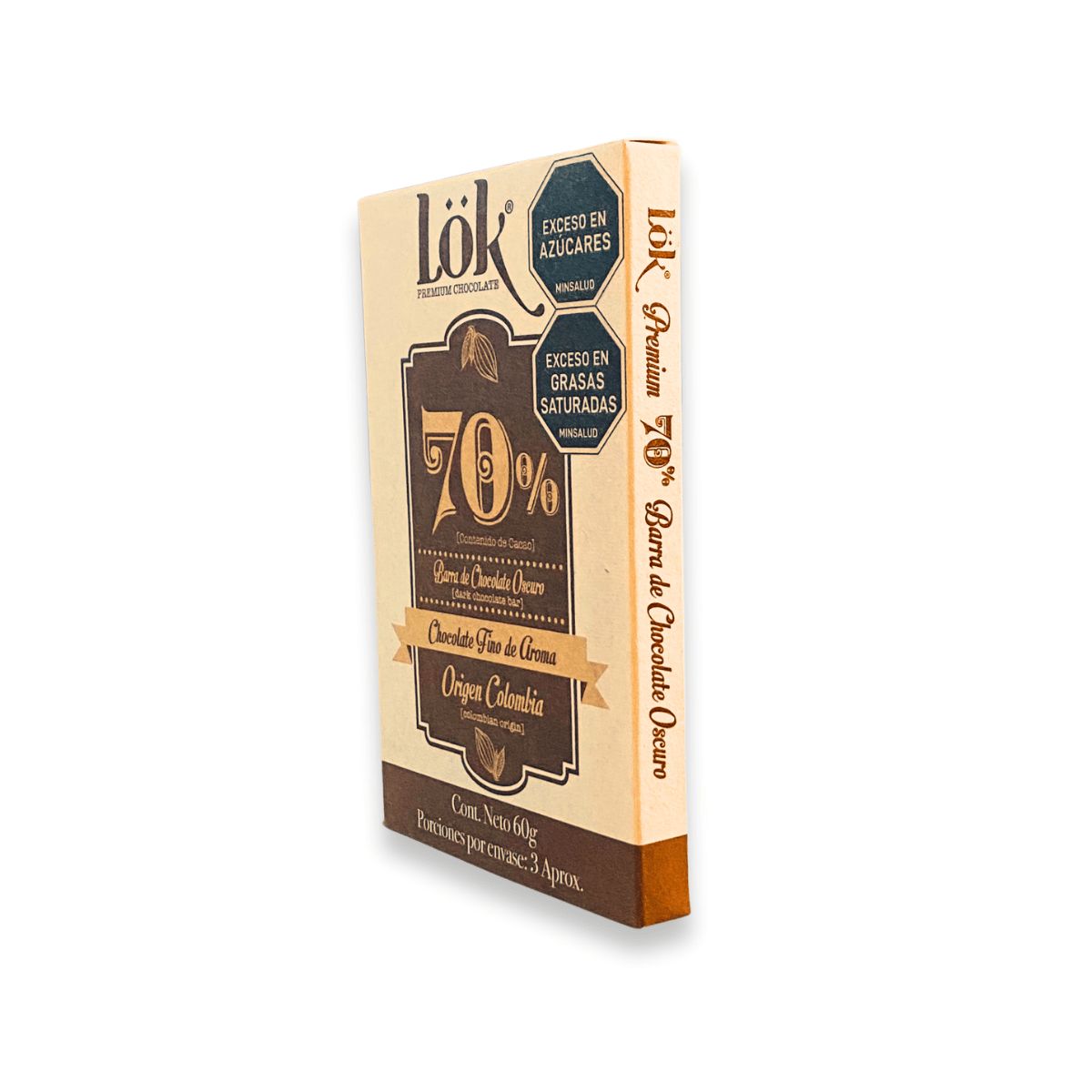 LOK FOODS - Barra Chocolate Lok 70% cacao por 60g