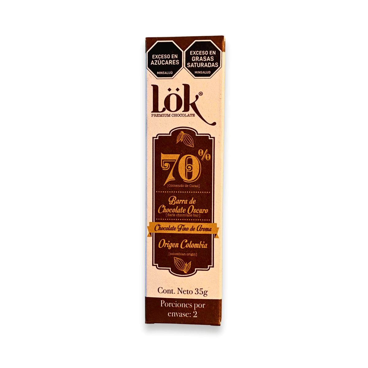 LOK FOODS - Barra Chocolate Lök 70% cacao de 35g