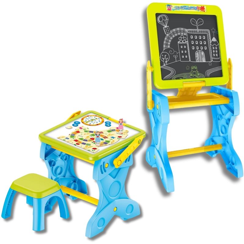 AMERICAN GENERICS - Tablero Pizzara Infantil Con Caballete 2 En 1 Con Accesorios