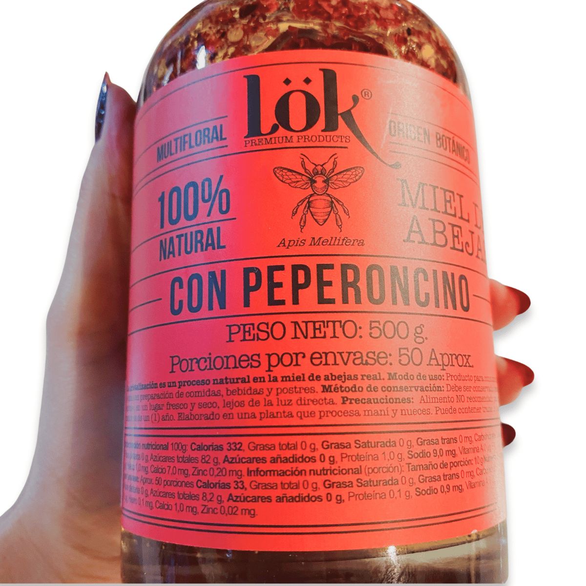 LOK FOODS - Miel De Abejas Lok 100% Natural Con Peperoncino 500g