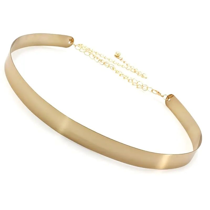 NEGRELI - Cinturón Metálico Dorado Ajustable 2 cm de ancho