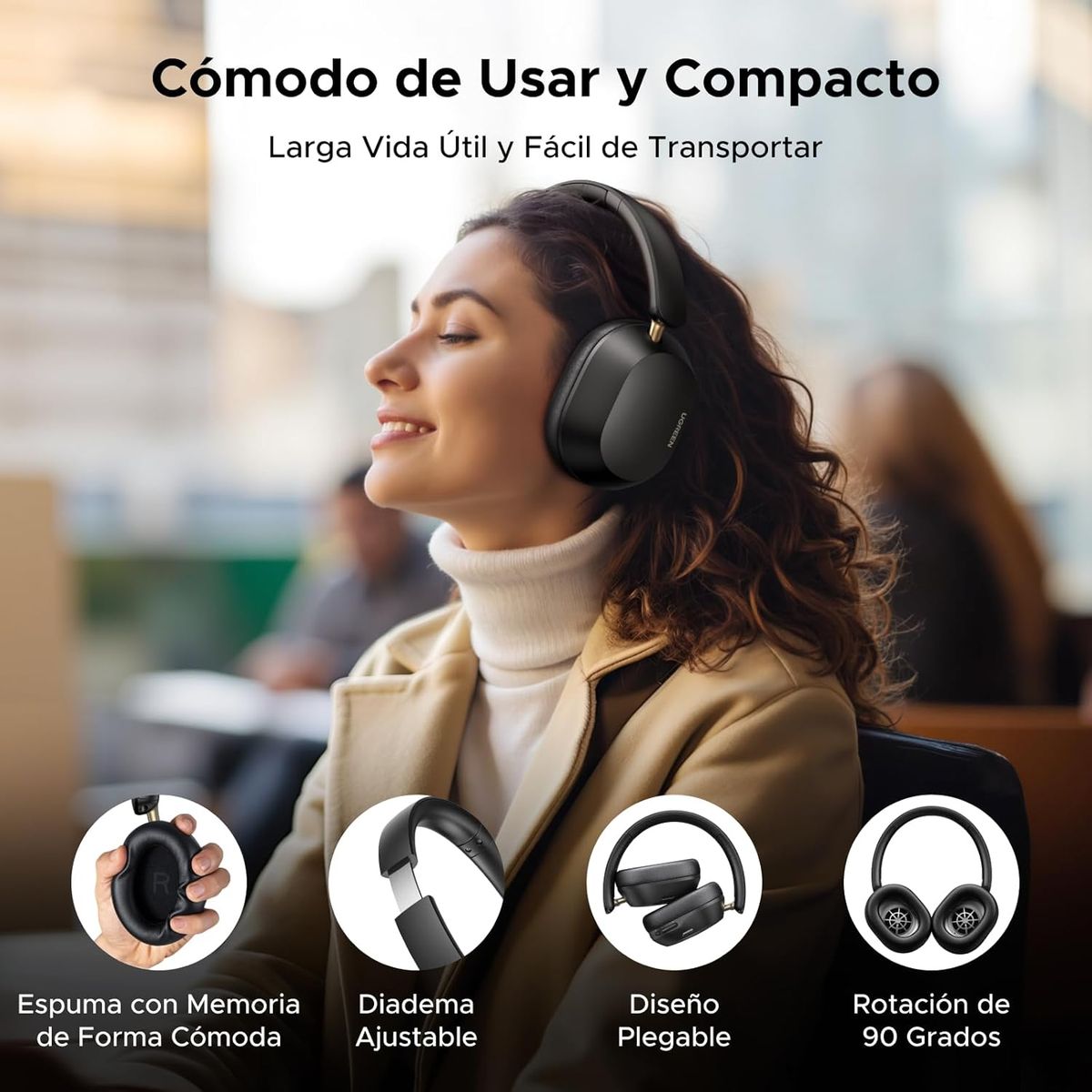 UGREEN - UGREEN Diadema Inalámbricos ANC HITUNE MAX 5C