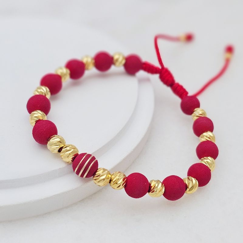 DIBESENSI JOYERIA - Pulsera Neo-Italy 3 Rayas 8mm-6mm De ORO LAMINADO 18K