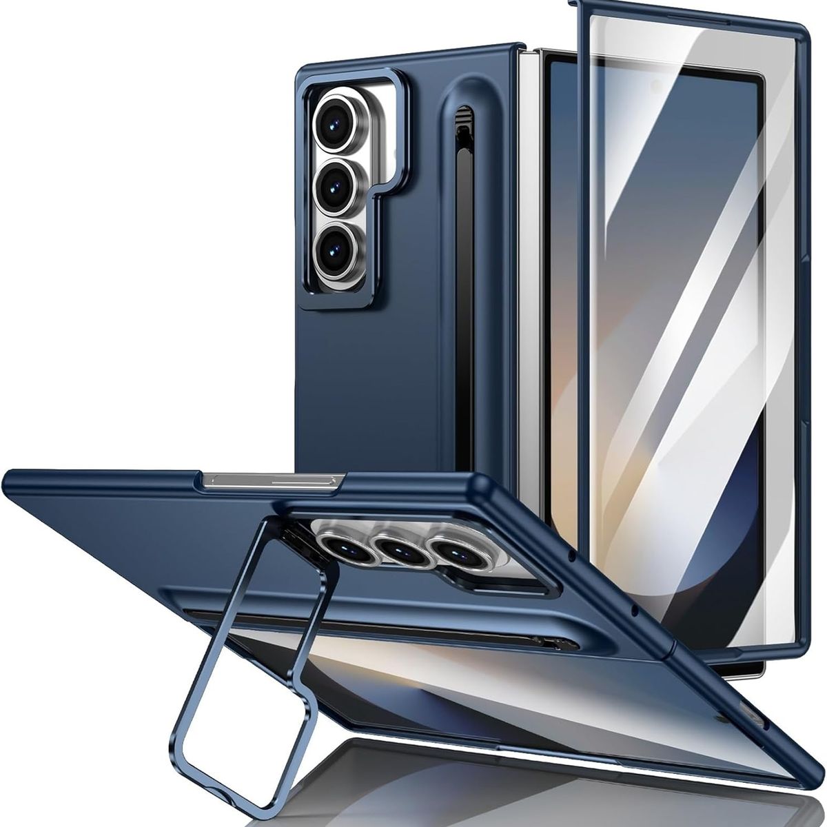 GENERICO - Cover Premium Resistente Soporte Compatible Samsung Z Fold 7 Azul