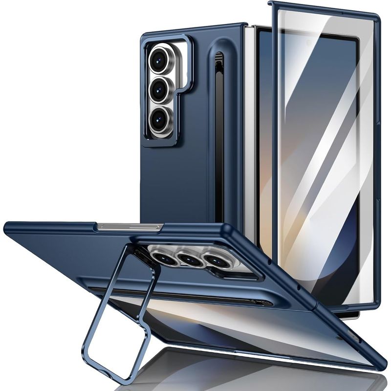 GENERICO - Cover Premium Resistente Soporte Compatible Samsung Z Fold 7 Azul