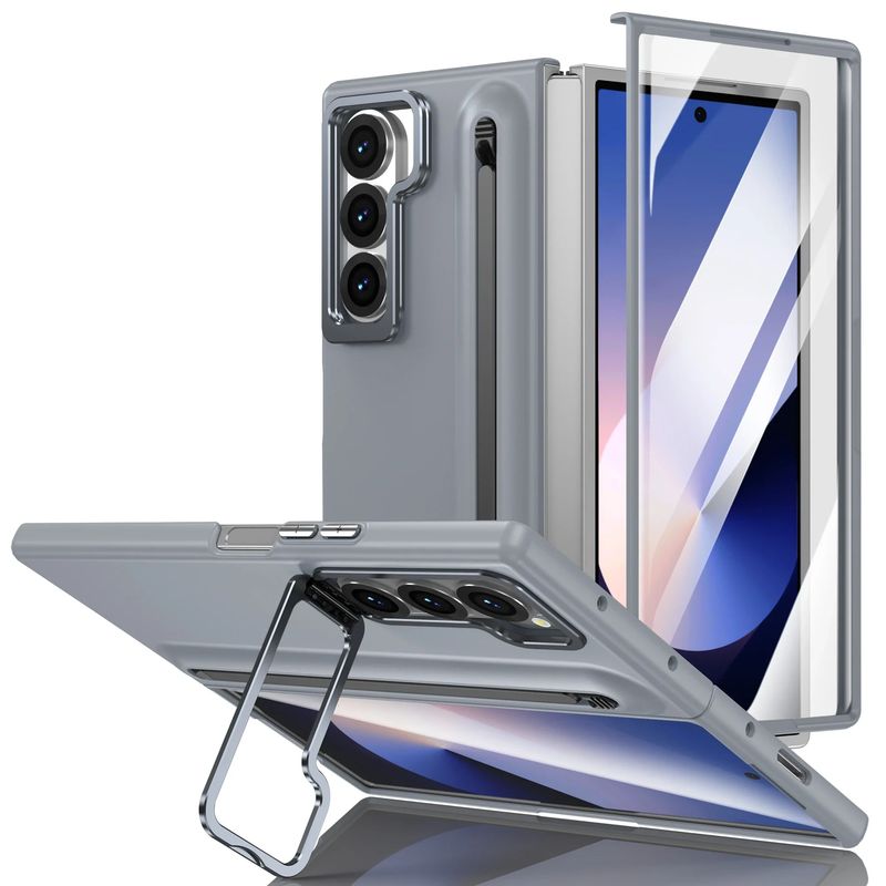 GENERICO - Funda Premium Resistente Soporte Compatible Samsung Z Fold 6 Gris