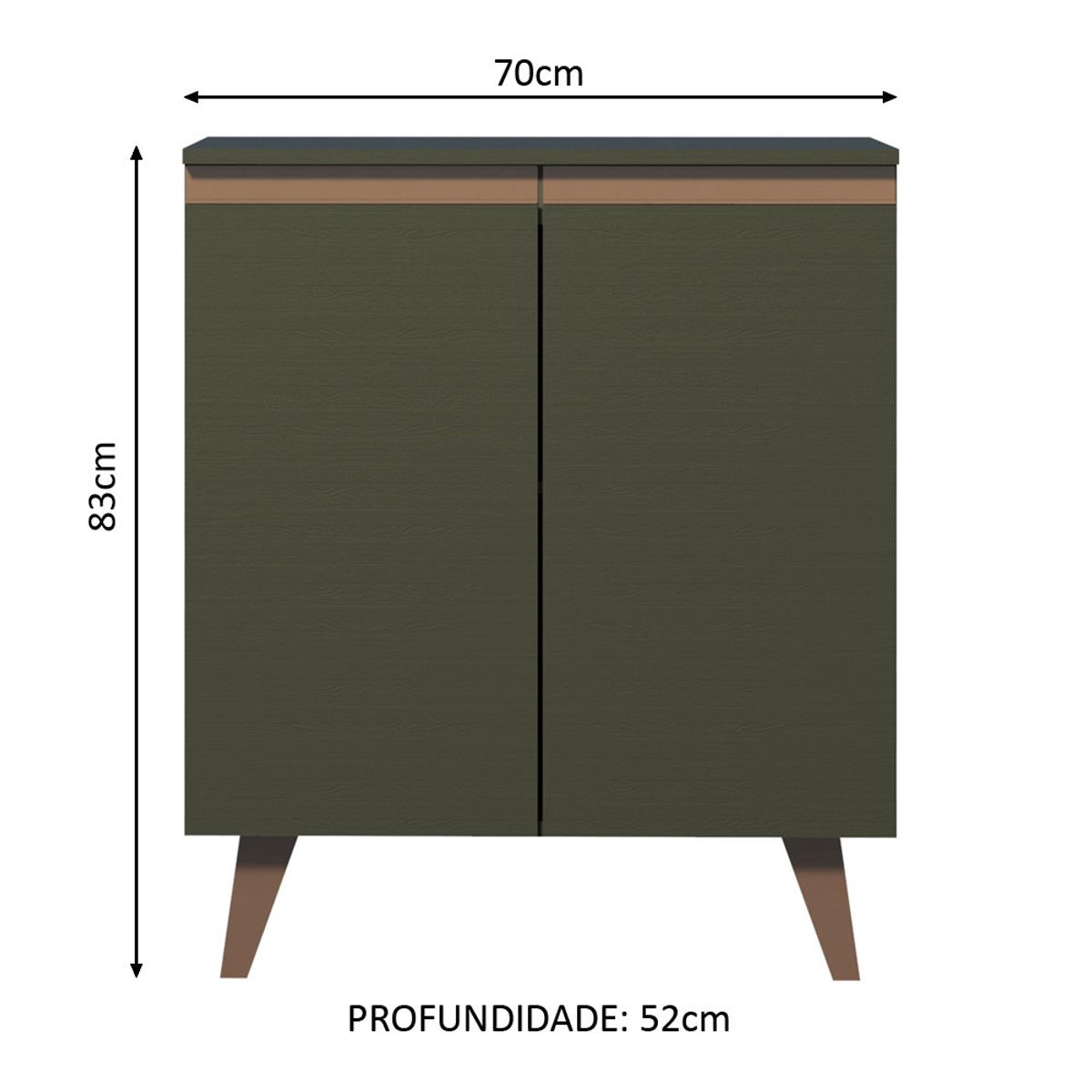 MADESA - Mueble de Cocina Bajo Reims 70 cm 2 Puertas Negro