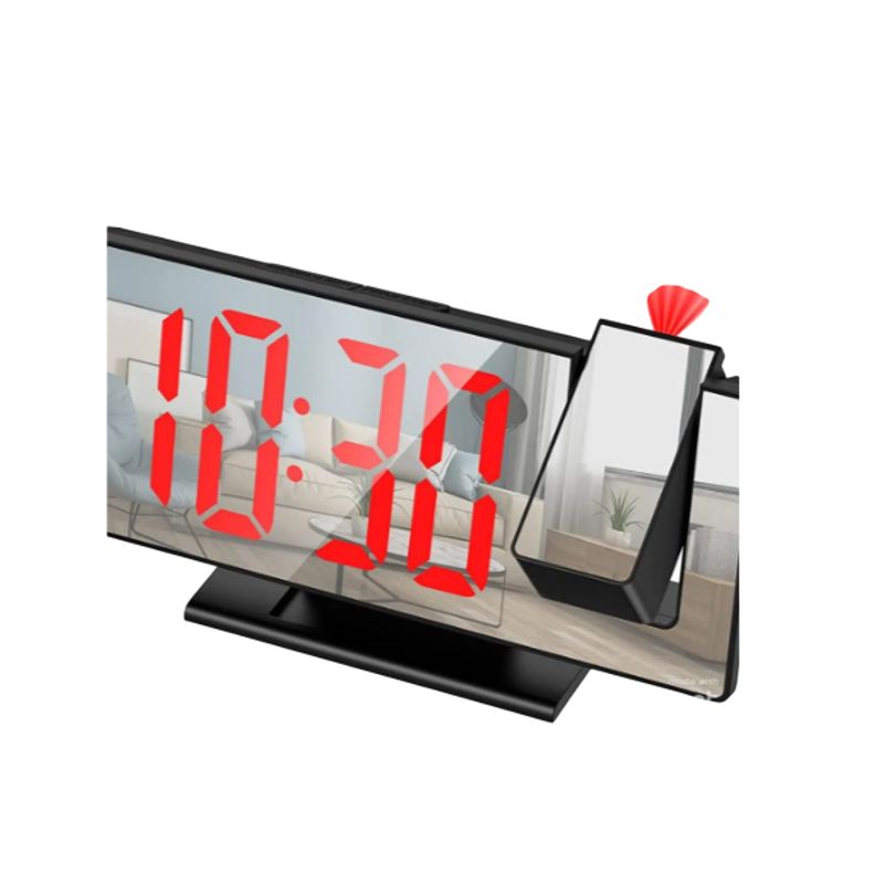 GENERICO - Reloj Despertador Digital Alarma Proyector Hora Espejo
