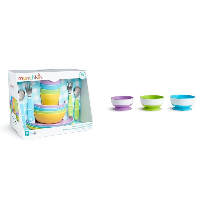 MUNCHKIN - Set alimentación bebé Munchkin16 platos tazones y utensilios
