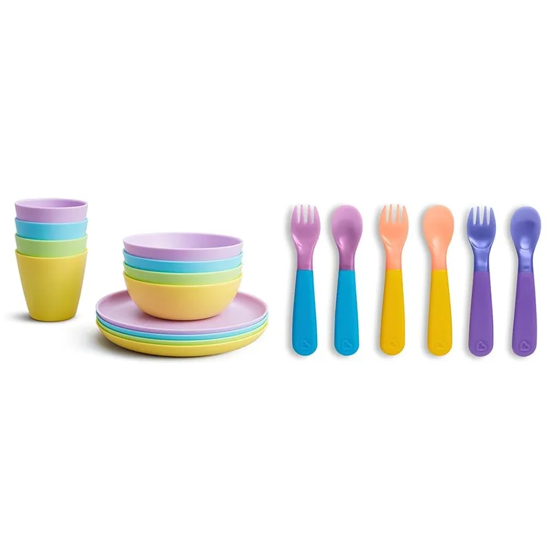 MUNCHKIN - Set 12 utensilios bebé Munchkin platos tazones y cubiertos