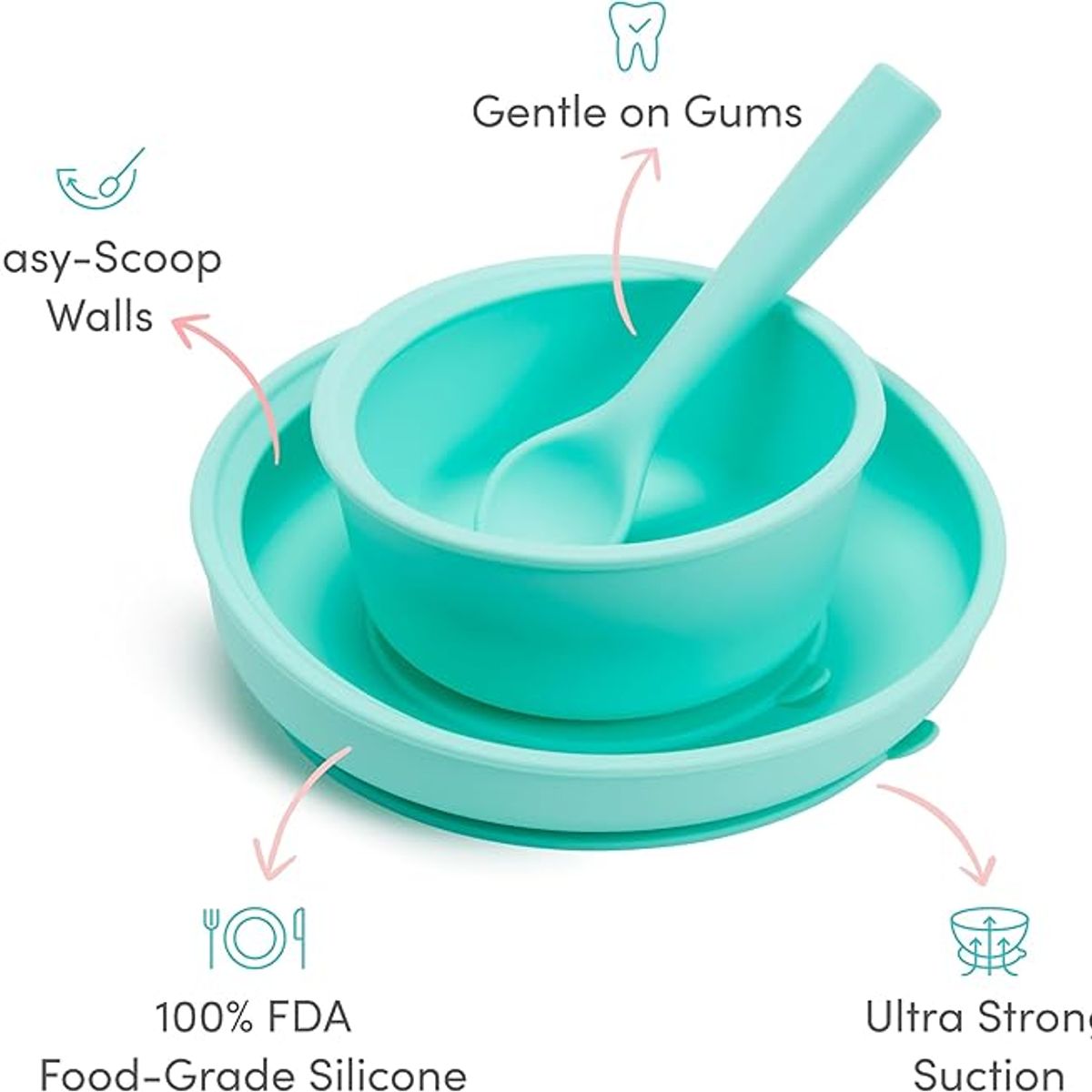 MUNCHKIN - Set de alimentación de silicona Munchkin sin BPA 4m+