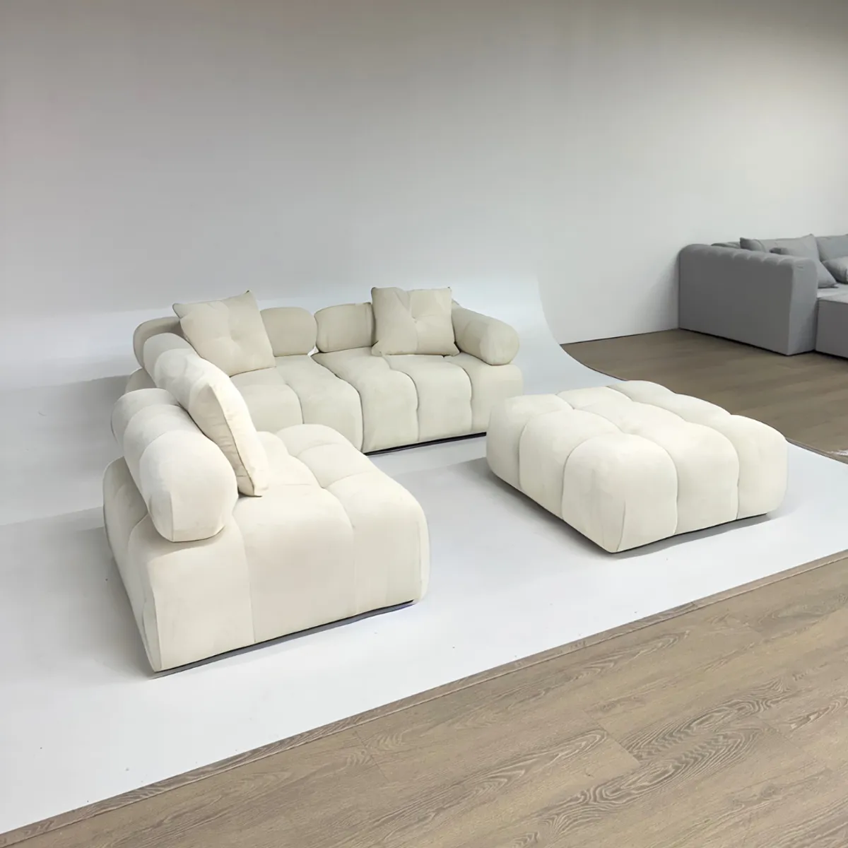 GENERICO - SALA MODULAR DE LUJO ESTILO MONACO CREMA ANTIFLUIDOS Y PET FRIENDLY