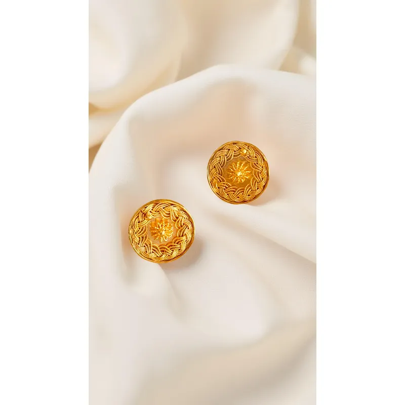 GENERICO - Aretes filigrana en bronce con baño en oro de 24 kt - Huellas de Amor