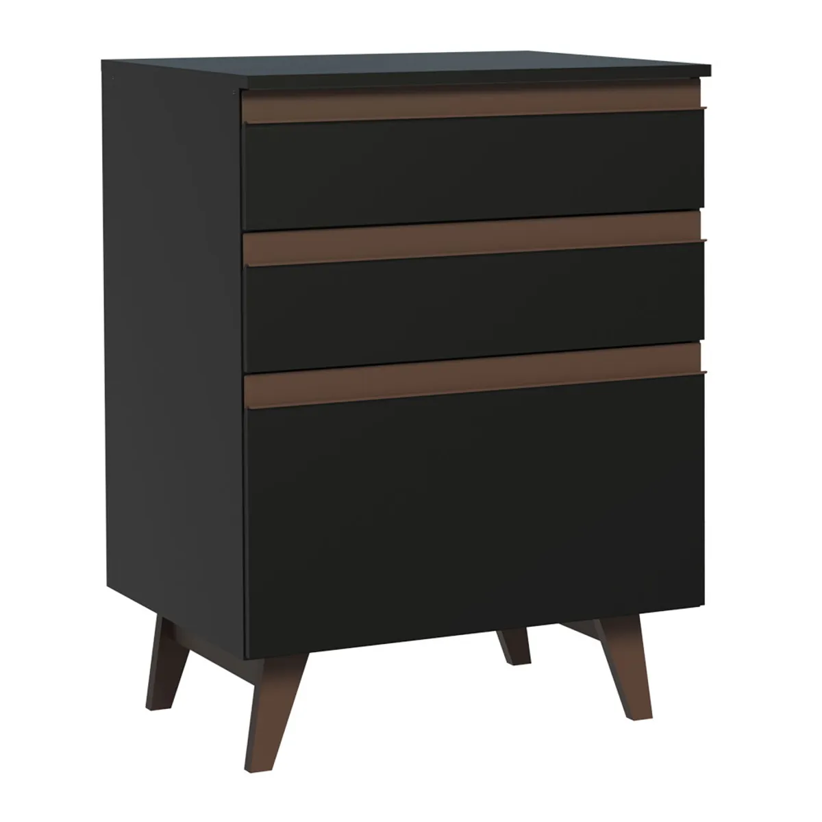 MADESA - Mueble de Cocina Bajo Reims 60 cm 3 Cajones Negro