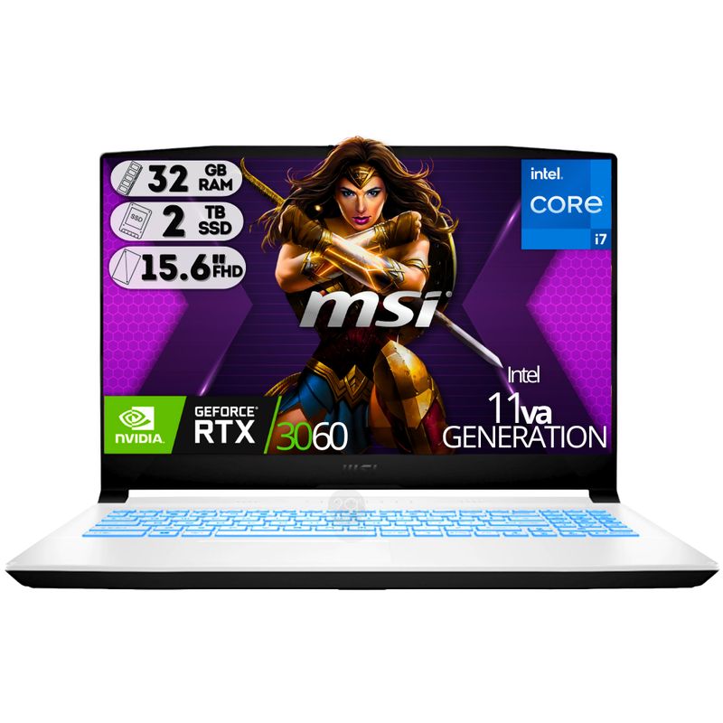 MSI - PORTATIL MSI INTEL CORE I7 11800H RAM 32GB Ssd 2TB RTX 3060 6GB