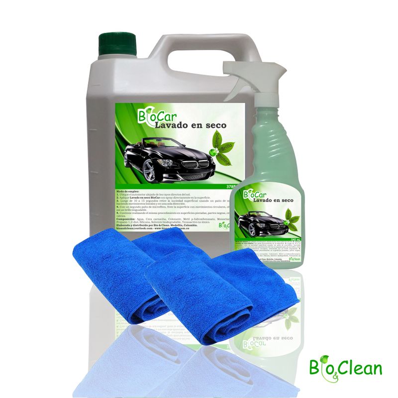 GENERICO - Lavado en seco para autos y motos Biocar Kit Promo